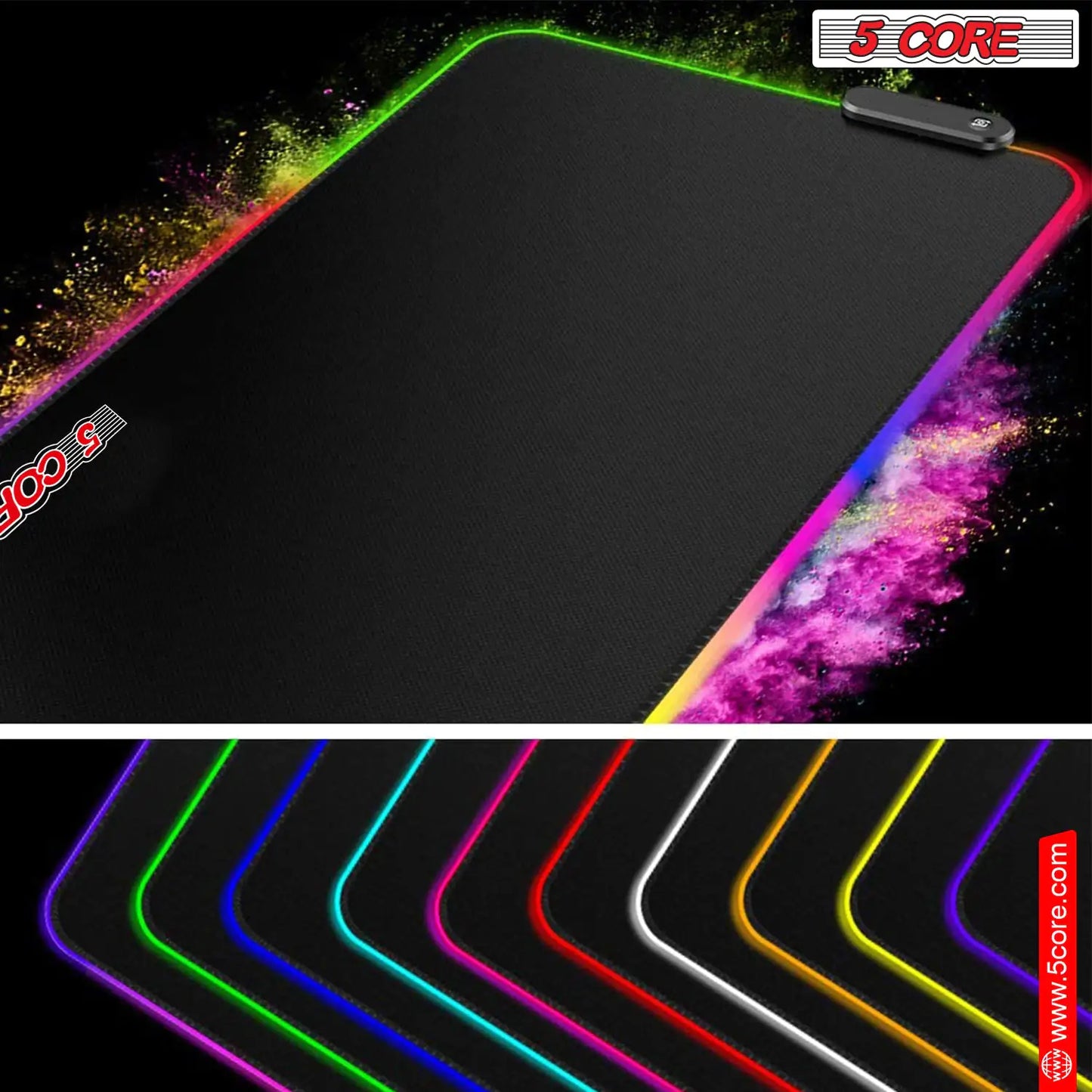 12 Light Mode High-Performance Soft Padded Gaming Mouse Pad Large