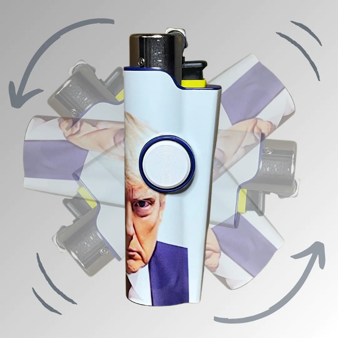 FLKR LYTR® Fidget Spinner Lighter Case Limited Edition "Trump Mug Shot" for Clipper Lighter® Case