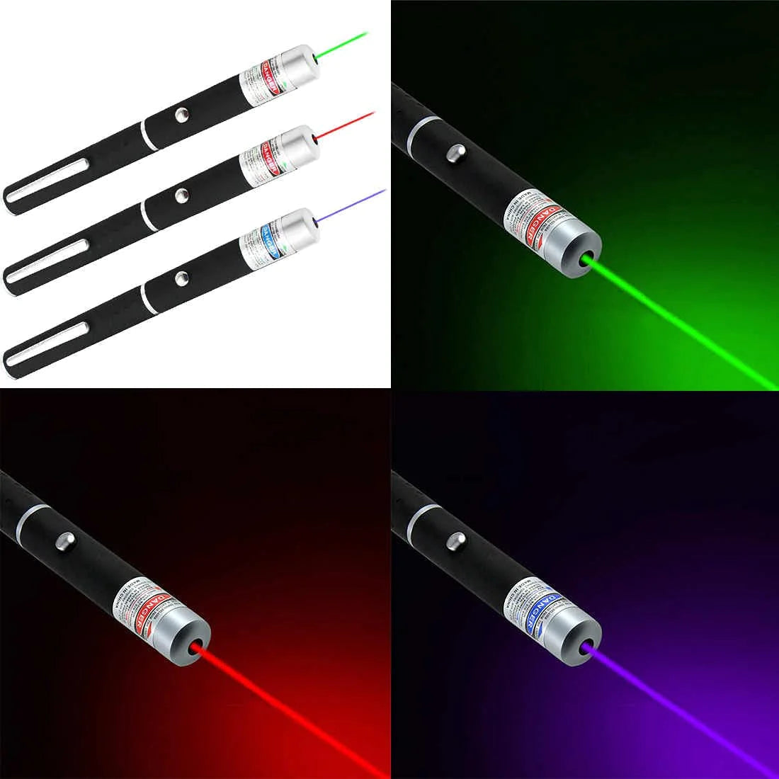 Trio Set 900Mile Laser Pens Green Blue Red Light Visible Beam Lazers