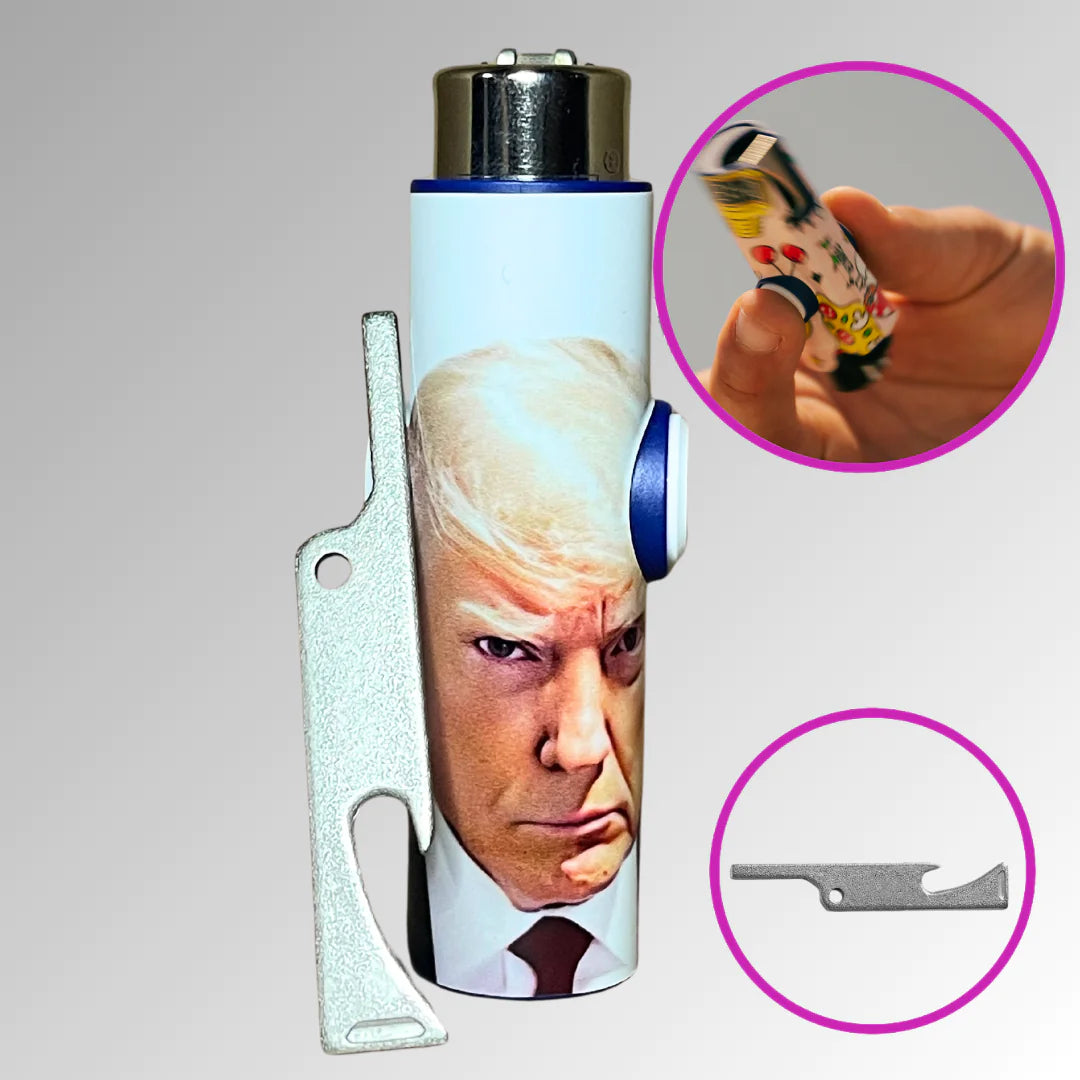 FLKR LYTR® Fidget Spinner Lighter Case Limited Edition "Trump Mug Shot" for Clipper Lighter® Case